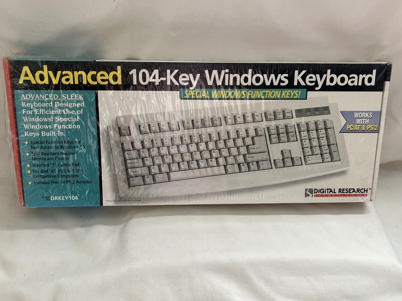 Vintage Digital Research Advanced 104-Key Windows Keyboard DRKEY104 NEW Sealed