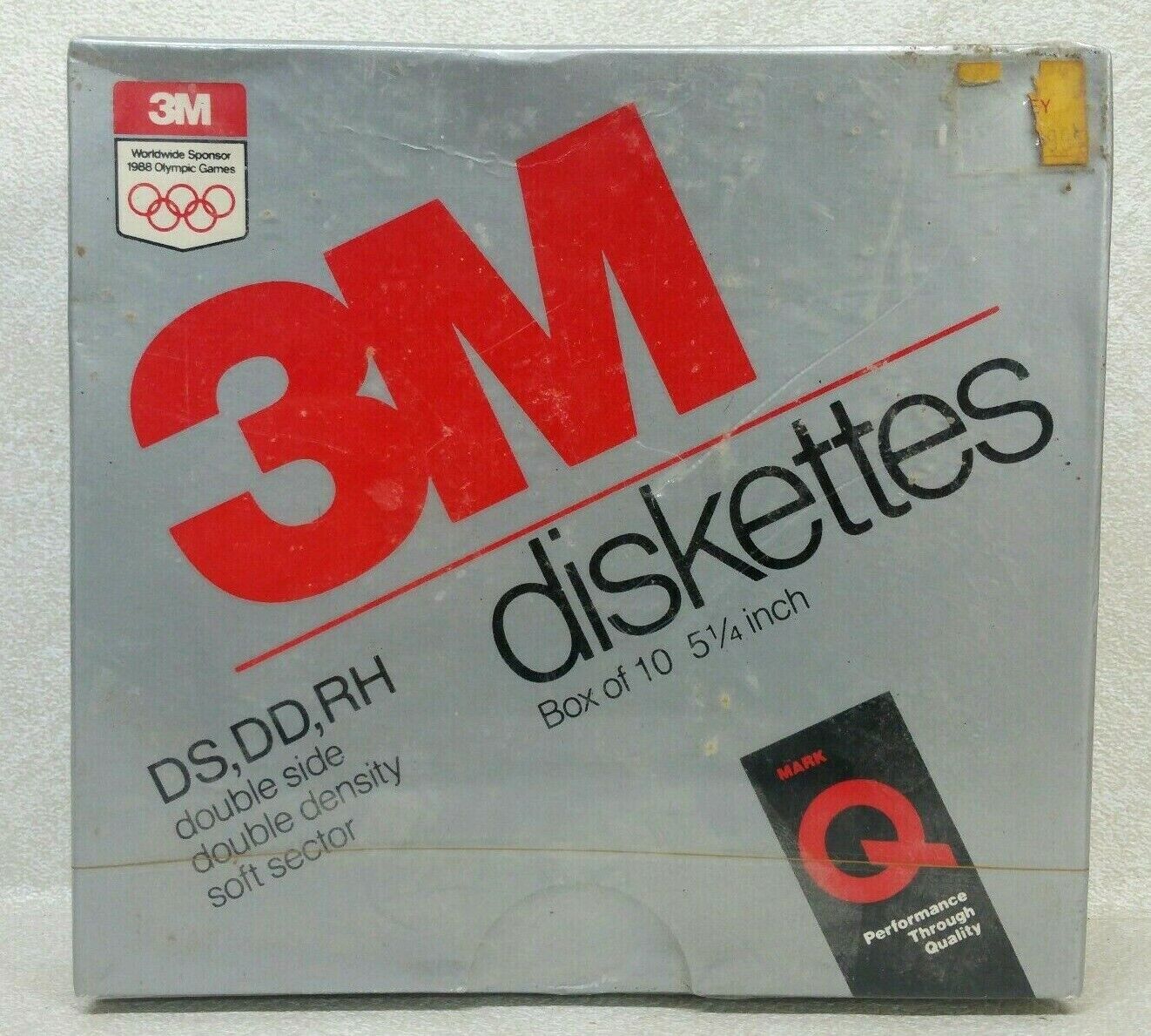 Vintage 1987 3M Diskettes Box of 10 DS, DD, RH 5 1/4\'\'