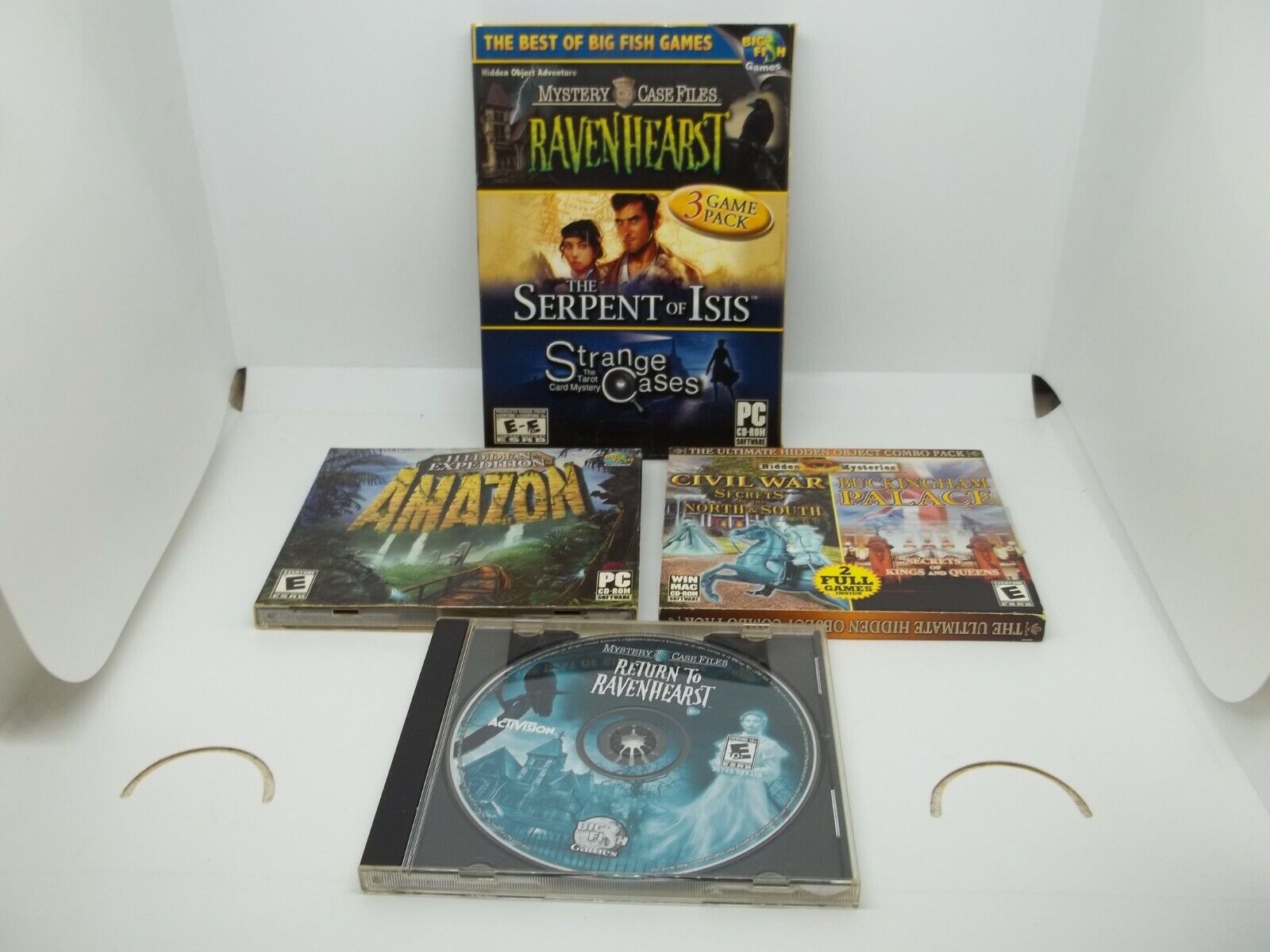 Lot of 4 PC CD-Rom Mystery Amazon Civil War Games EUC