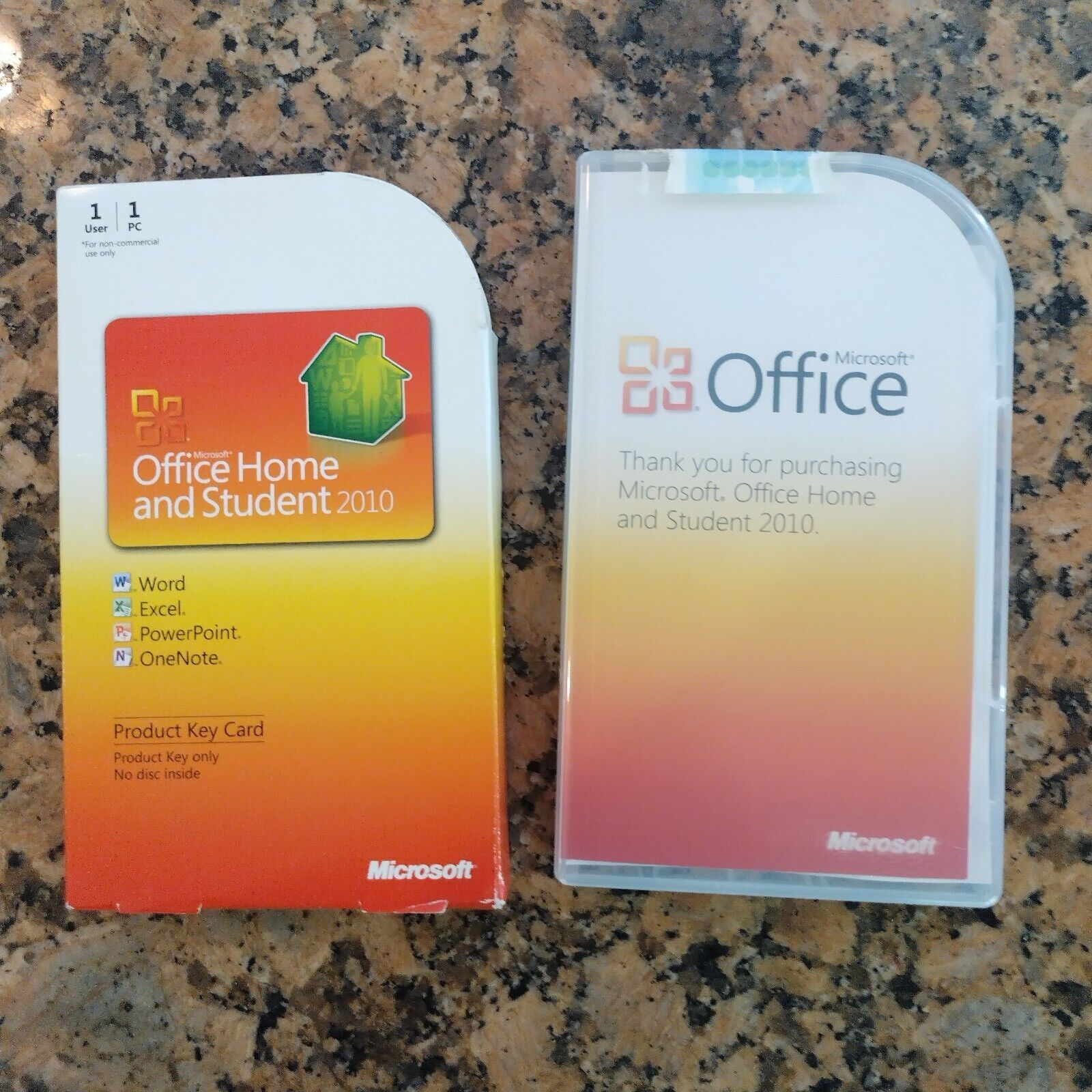 Genuine Microsoft Office Home and Student 2010 Product Key Card No Disc VGC