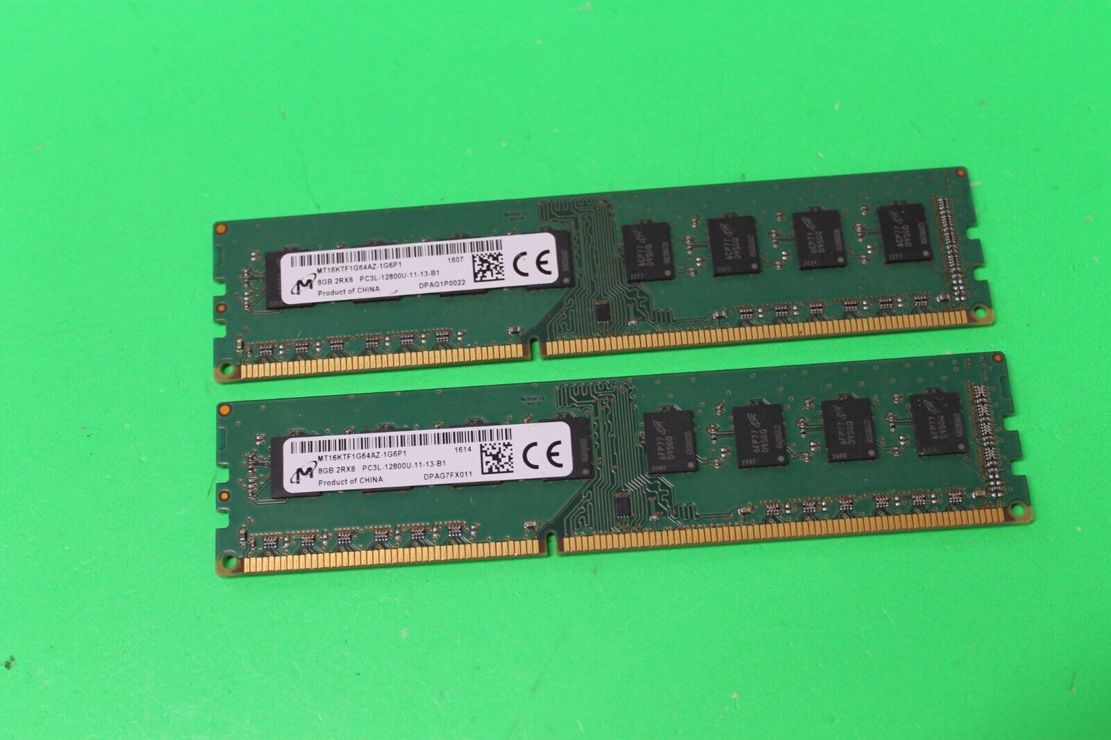 Micron 16GB (8GB x 2) PC3L-12800U 2Rx8 DDR3 Memory Ram MT16KTF1G64AZ-1G6P1