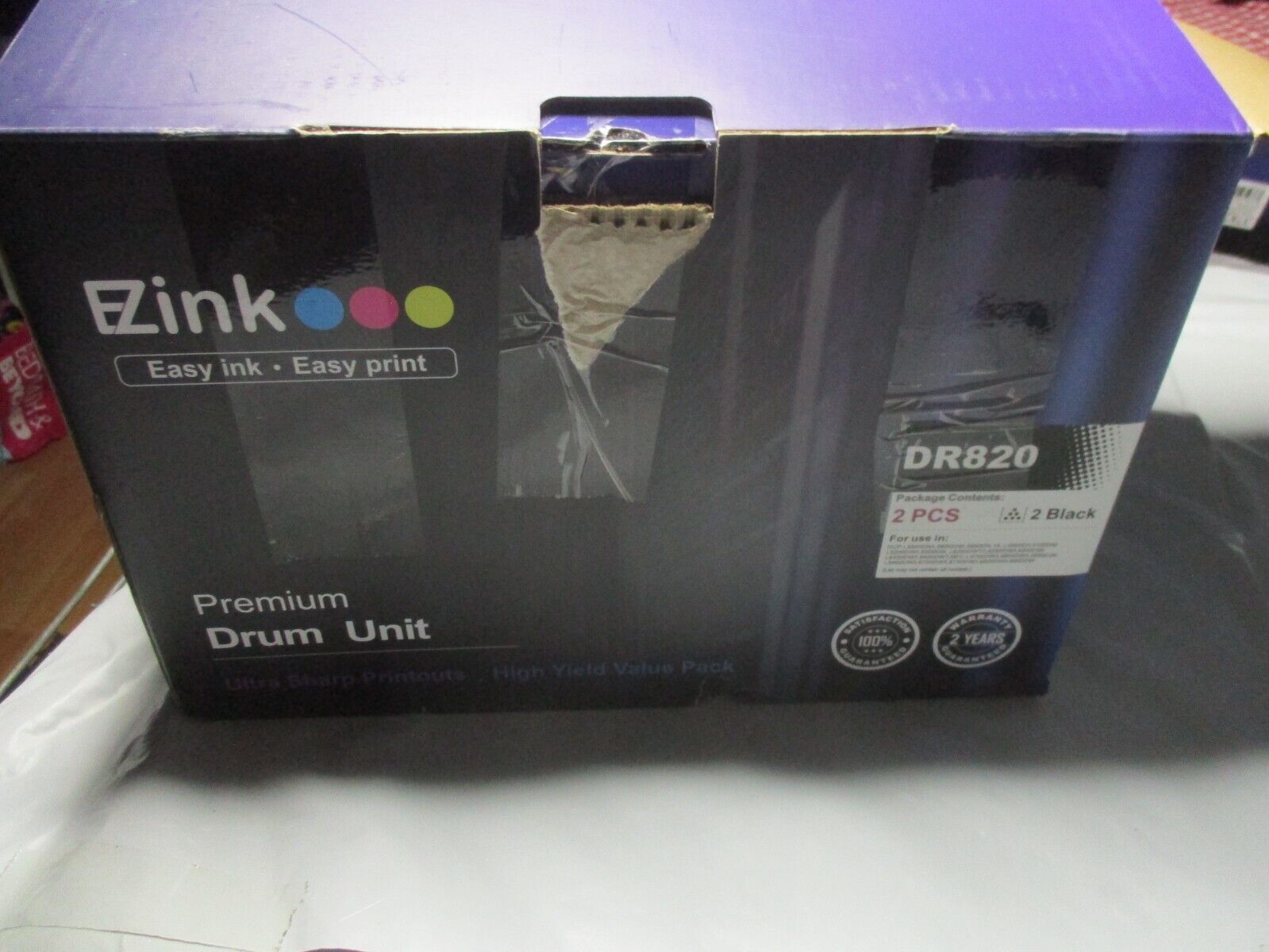 (2) PACK BLACK EZINK DR820 DRUM UNIT  NEW- OPEN BOX - SEALED IN PLASTIC-SEE PICS