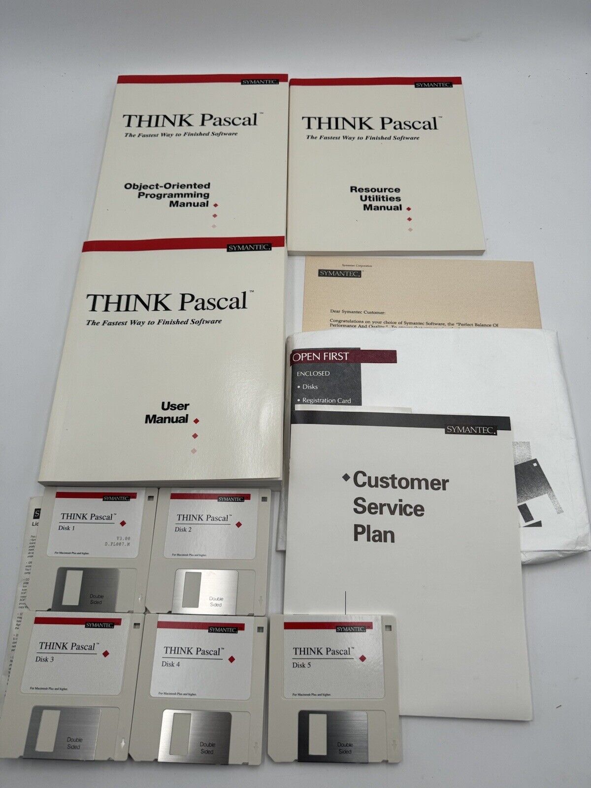 Vintage THINK Pascal Software For Macintosh Manuals & Floppies