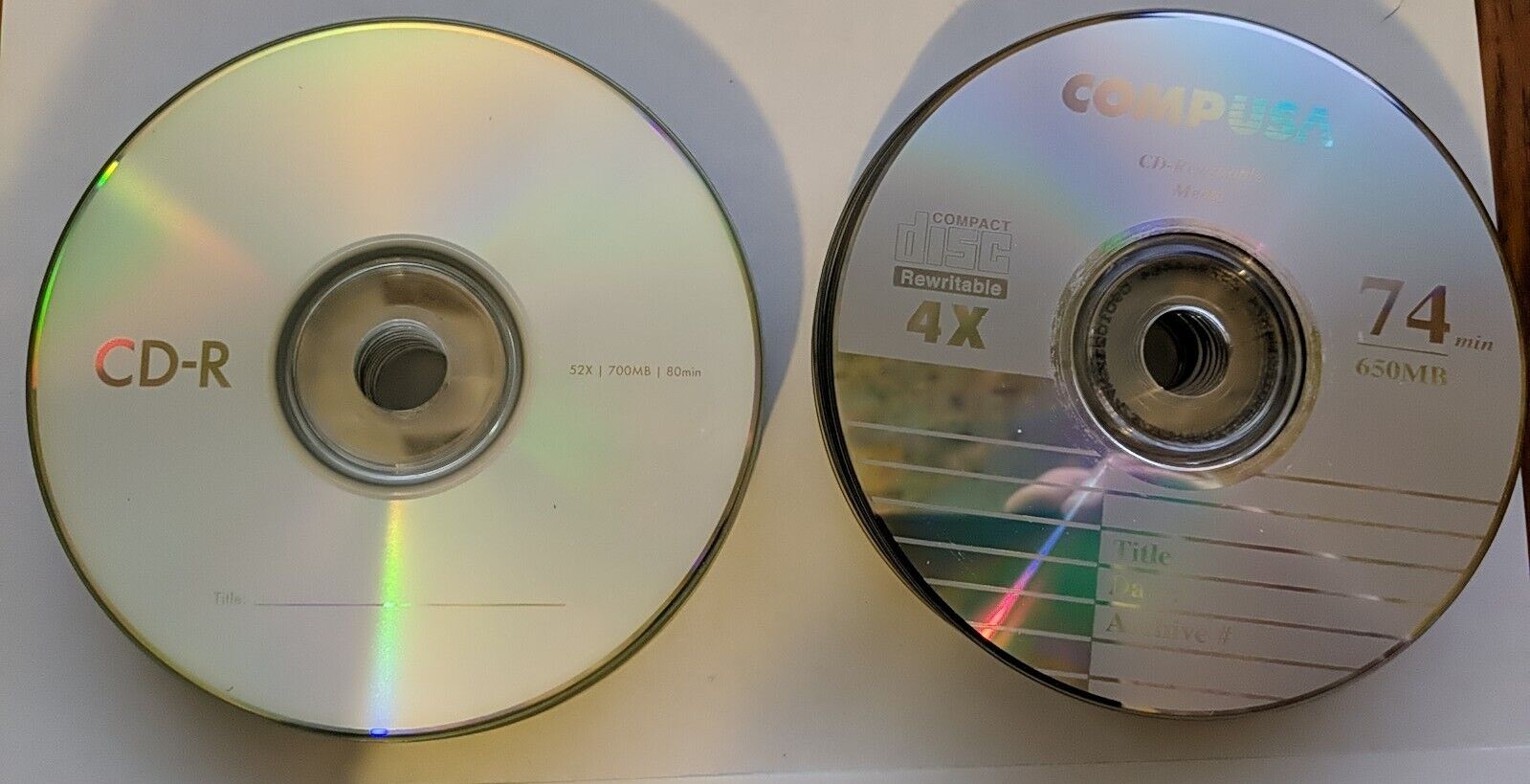 Mixed Lot of 50 CD-RW + CD-R CompUSA Blank Media Discs Unused