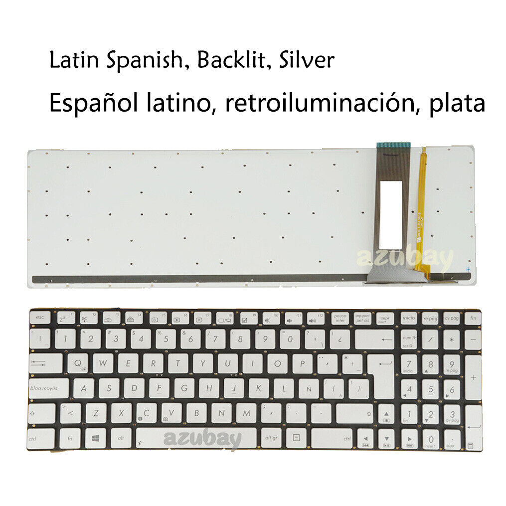 Laptop Keyboard for ASUS N750 N750J N750JK N750JV Q550L Q550LF Silver Backlit/No