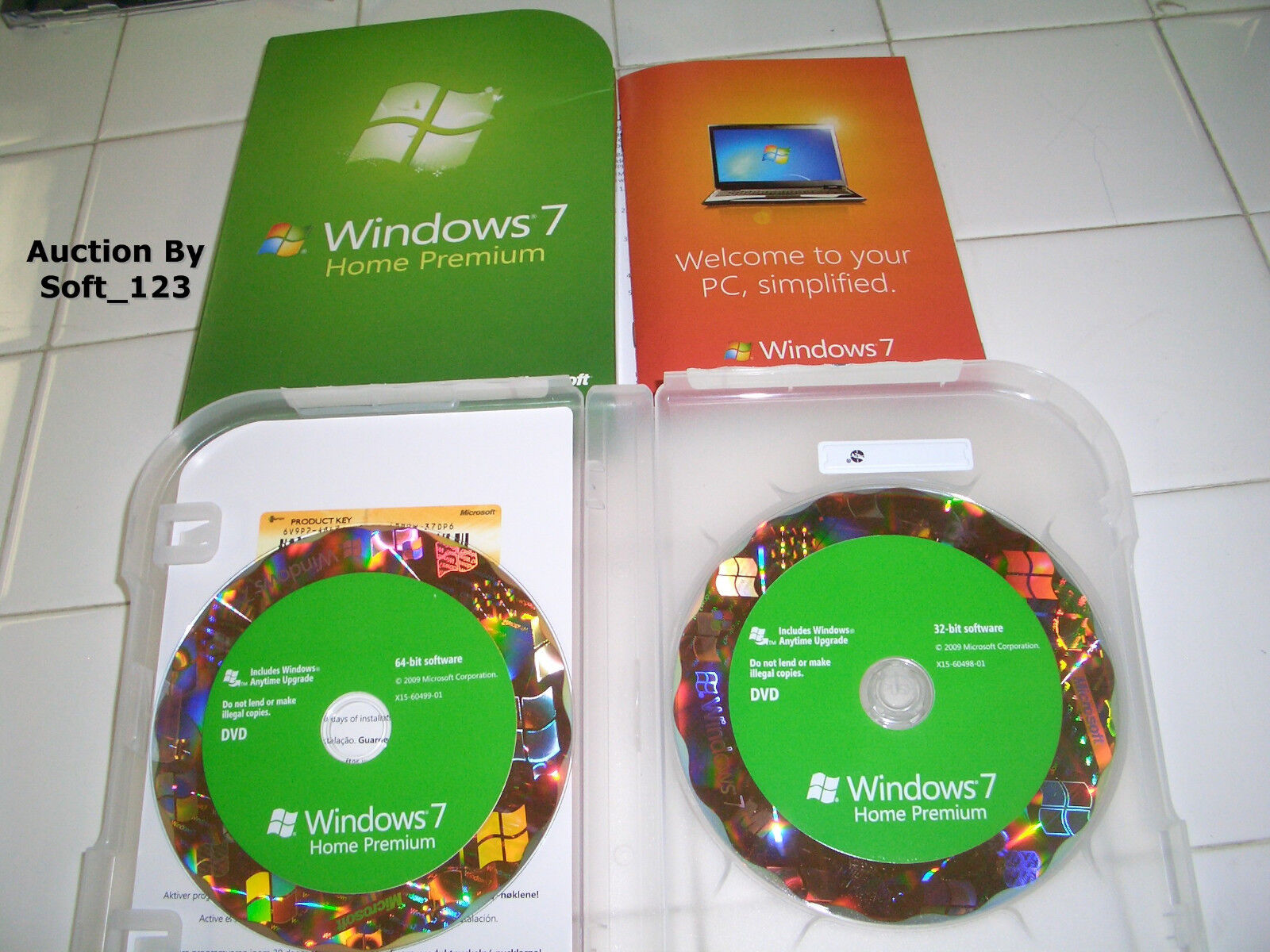 Microsoft Windows 7 Home Premium Full 32 Bit & 64 Bit DVD MS WIN =BRAND NEW BOX=