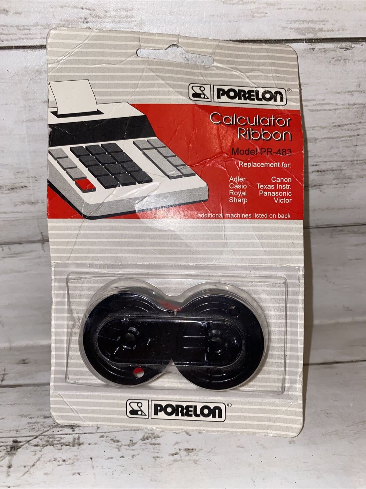 Vintage 1995 Porelon Universal Calculator Ribbon Model 483 Nylon Black/Red NOS