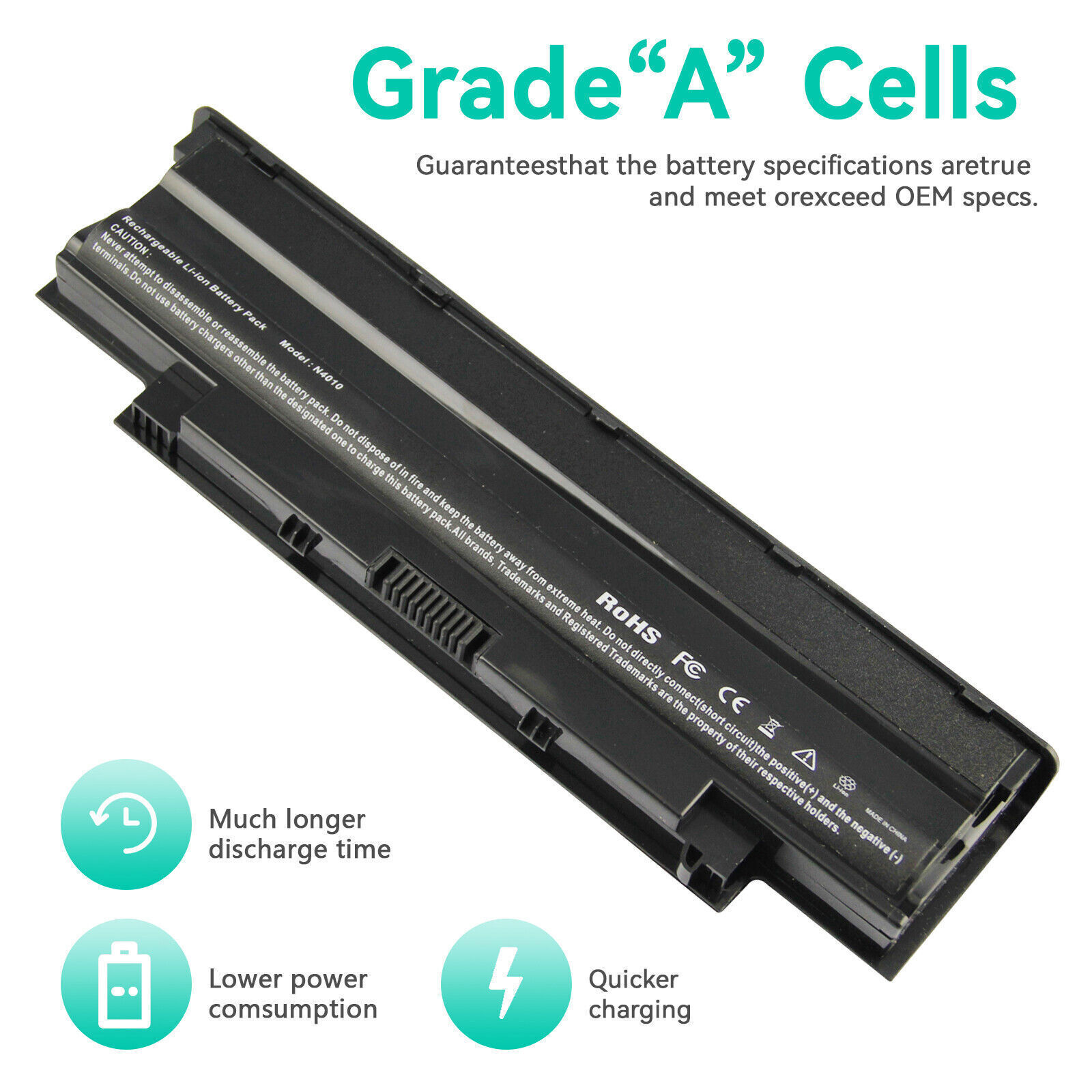 9 Cells Battery J1KND For Dell Inspiron 3520 3420 M5030 N5110 N5050 N7110 N4010