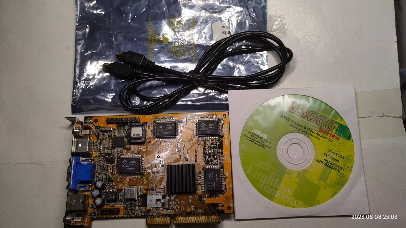 VGA Card KIT ASUS AGP-V3000 VIVO (Nvidia RIVA 128) 4 Mb + drivers