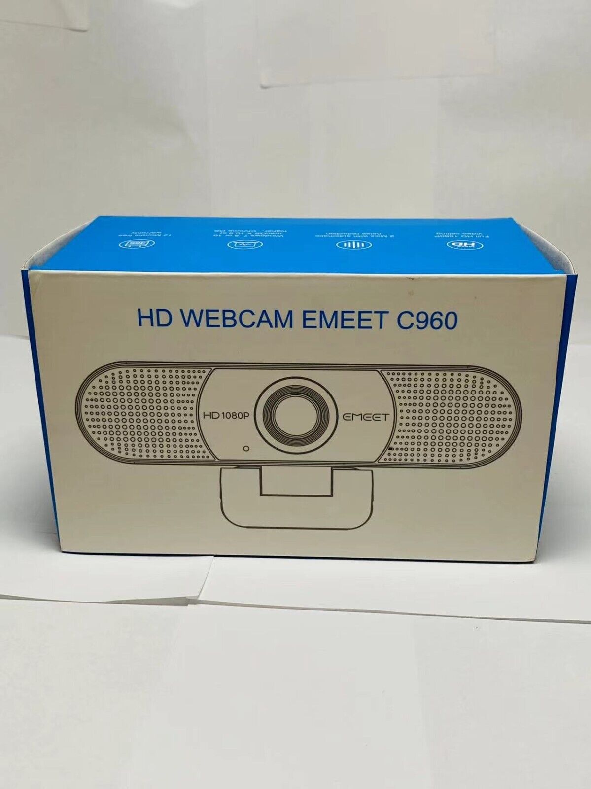 Open Box EMEET C960 HD USB Webcam 1080P 30FPS Web Camera W/Microphone Black