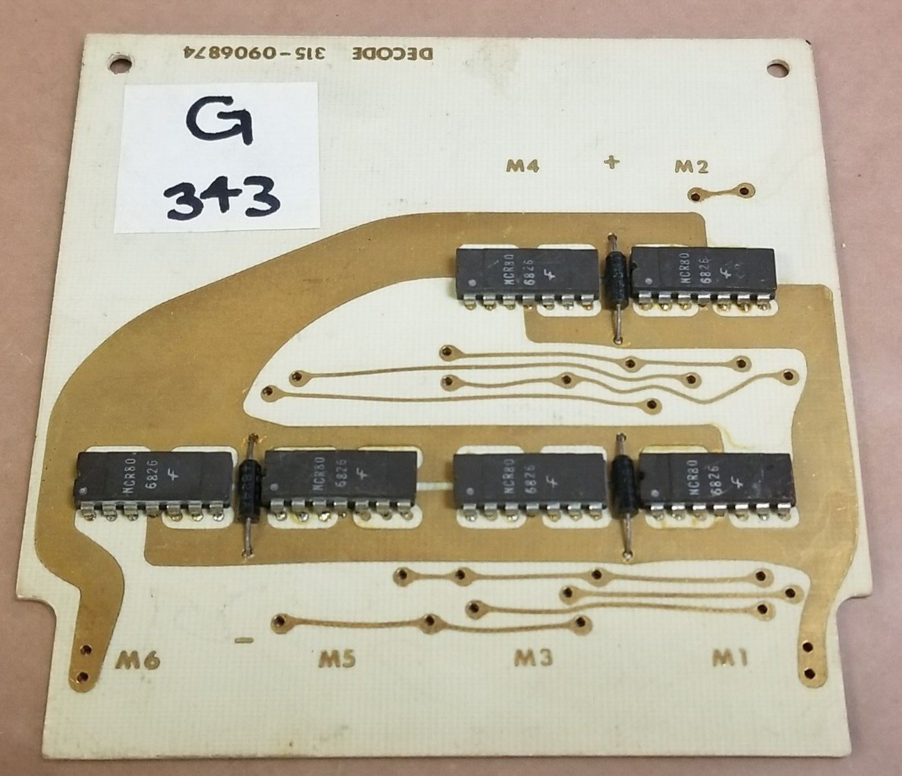 VERY RARE 1968 NCR Century 100 Decode Card GOLD PLATED PCB 315-0906874 #G343