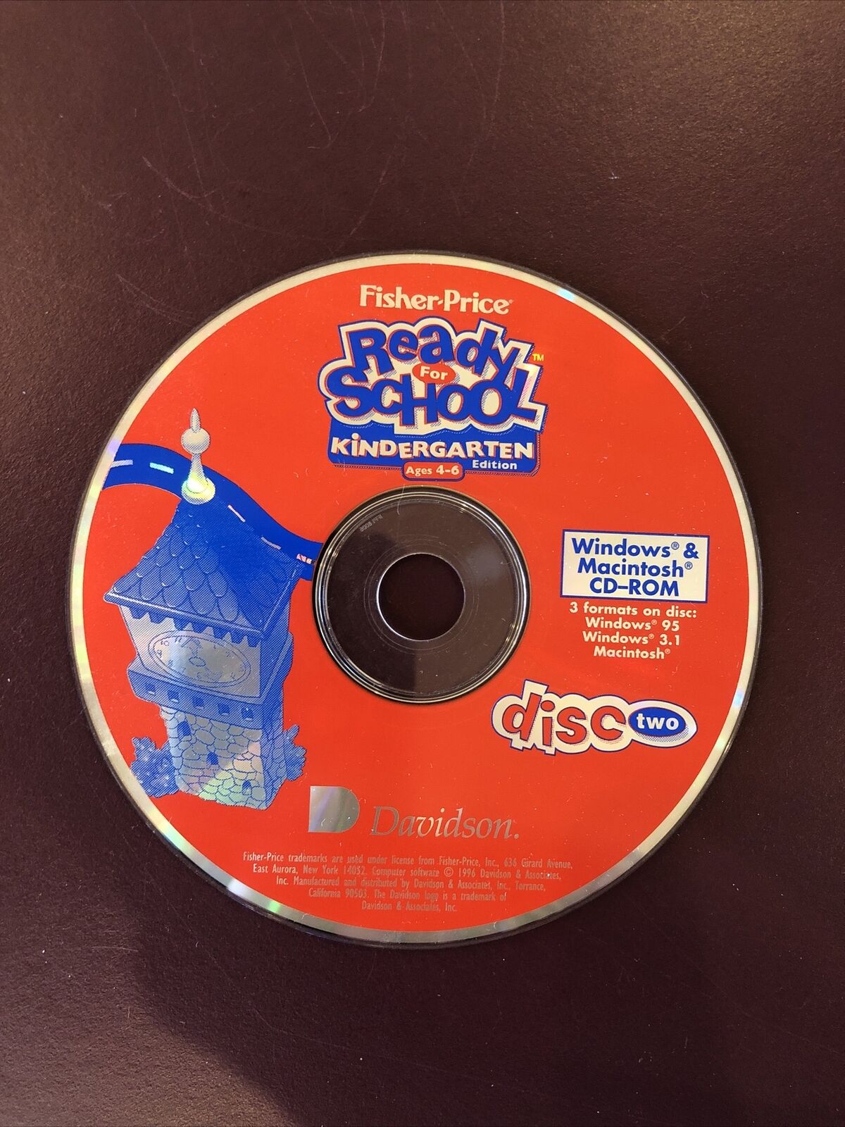 Fisher Price Ready For School Kindergarten - DISC 2 ONLY - PC CD ROM - Disc Only