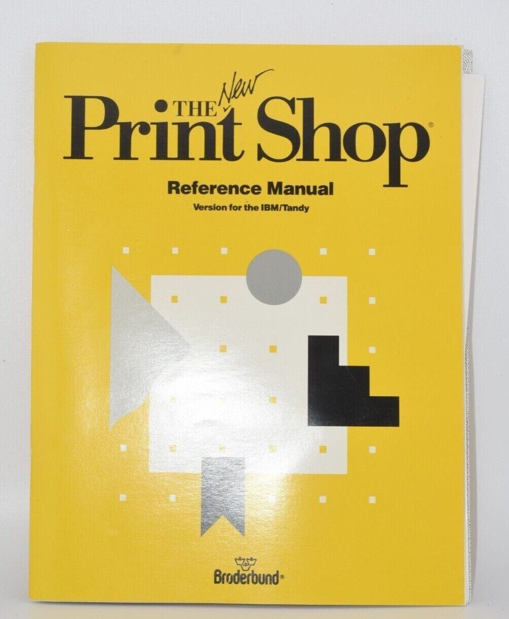 IBM / Tandy Vintage The New Print Shop  5 1/4 floppy disk Broderbund 1989 