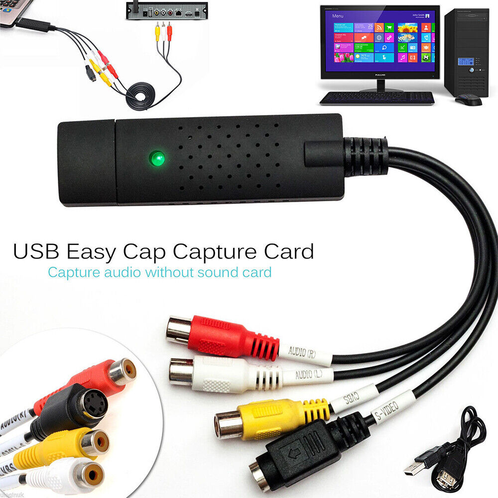 Easycap USB 2.0 Audio TV Video VHS to DVD PC HDD Converter Adapter Capture Card