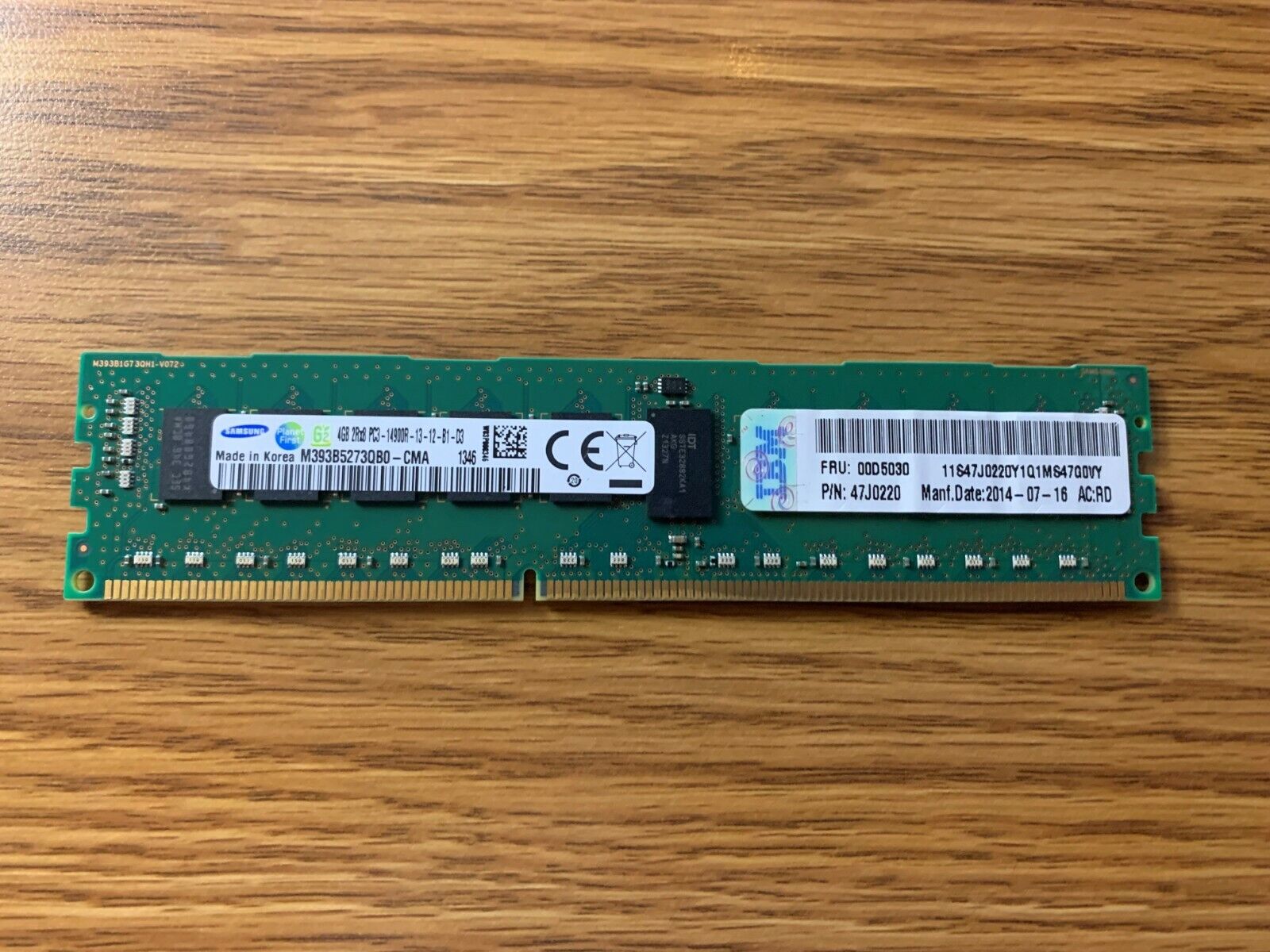 8GB Kit 47J0220 IBM (2x4GB) PC3-14900 DDR3-1866MHz ECC Registered 240-Pin DIMM