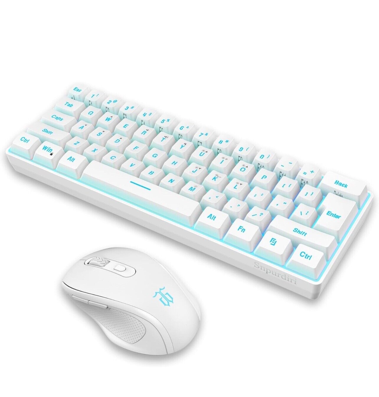 60% Wireless Gaming Keyboard 2.4G and Mouse Combo Merchanical Feel RGB Backlit