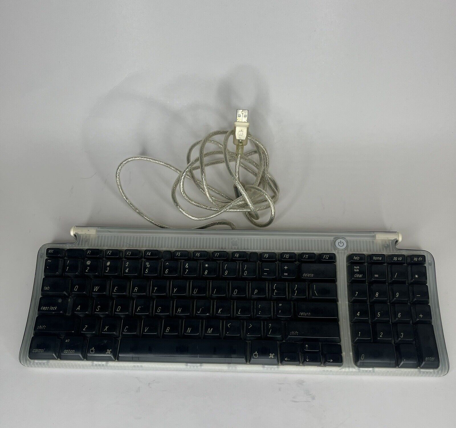 Vintage Retro Apple M2452 Usb Keyboard Aqua color Great Working Condition Tested