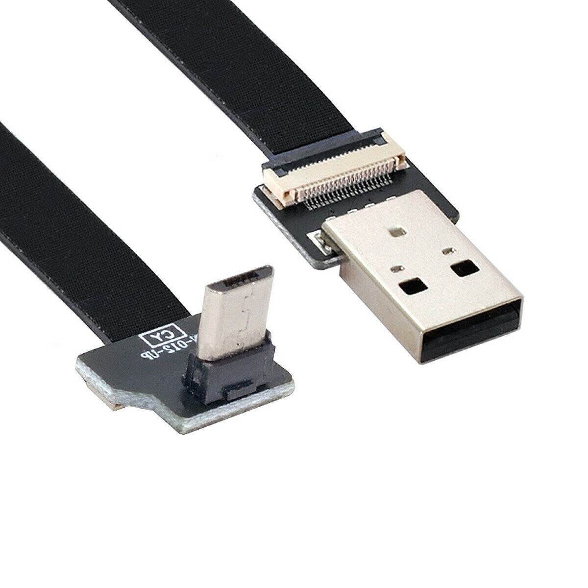 Up Angled Micro USB 5Pin Male to USB 2.0 Type-A Male Data Flat Slim FPC Cable