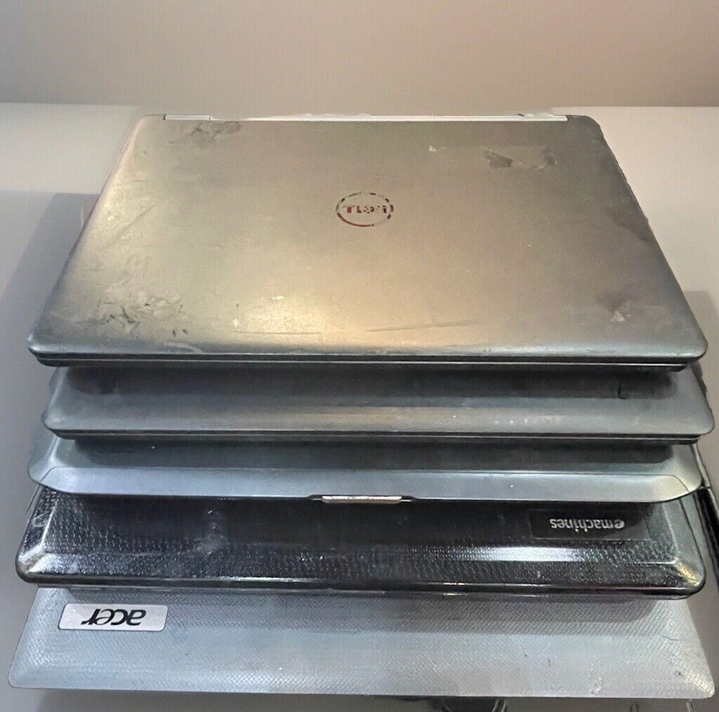 Lot of 5 Assorted Laptops Dell/HP/ Emachines/Acer For Parts  SELL AS IS