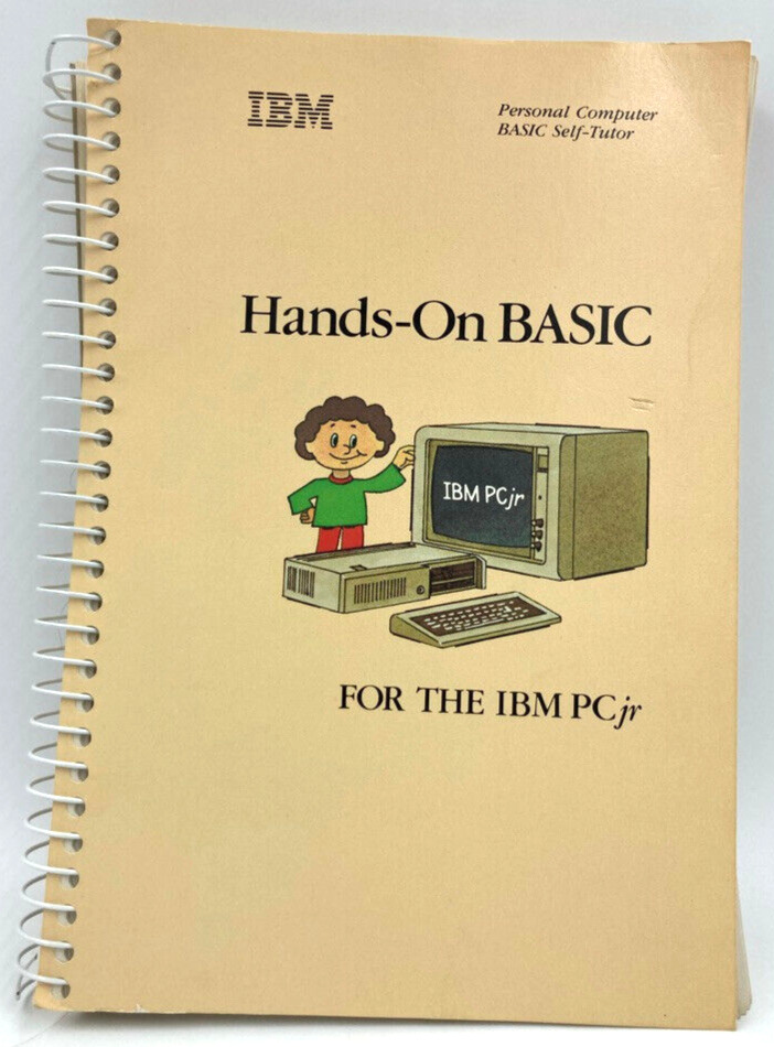 Vintage 1983 Hands On -Basic-For The IBM PCjr Self Tutor Manual - RARE