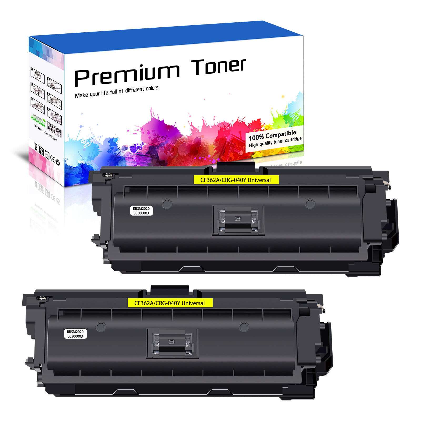 2PK Yellow CF362A 508A Toner Cartridge for HP Color Laser M552dn M553n MFP M577f