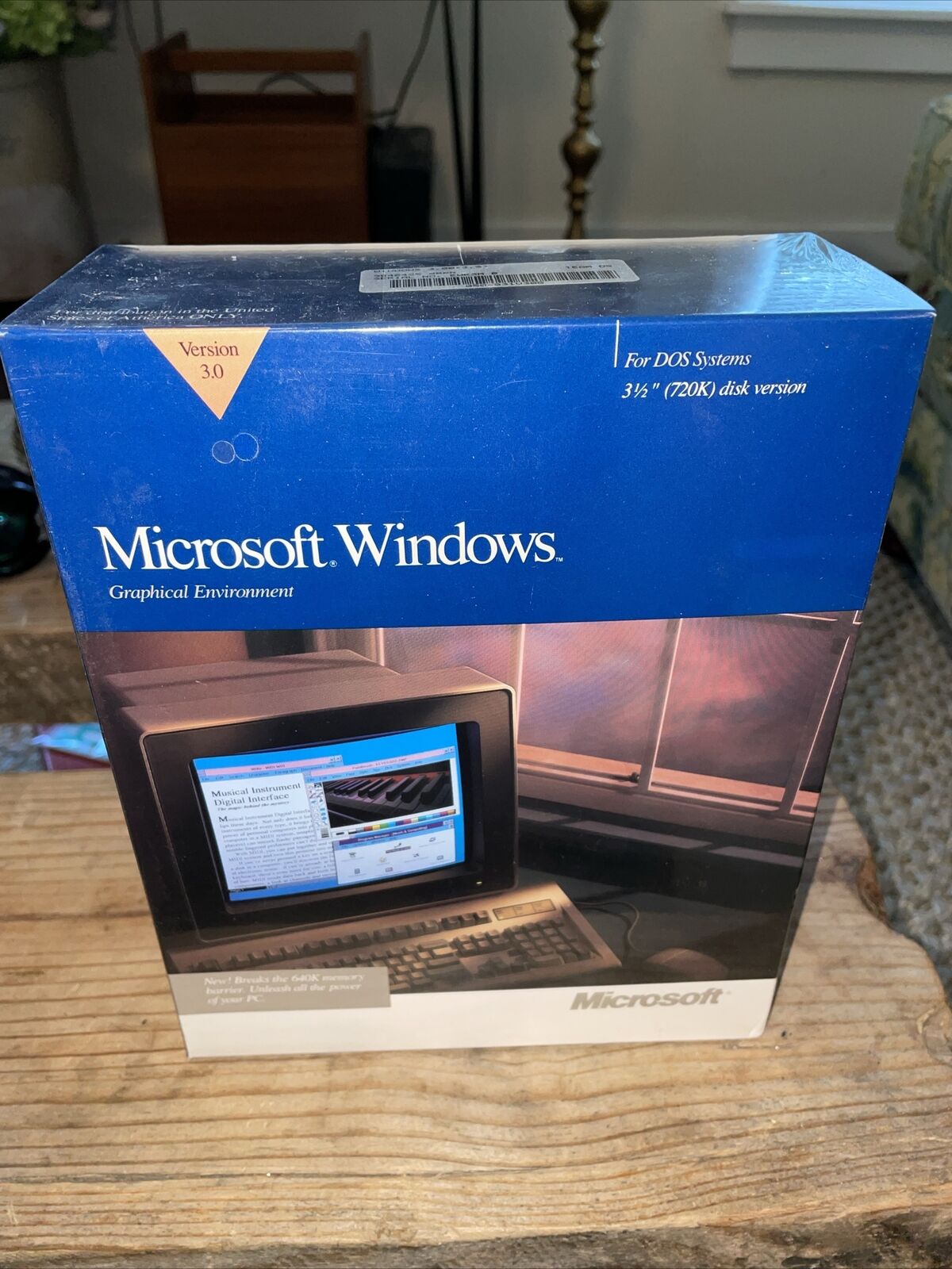 1990 Microsoft Windows 3.0 - New, Sealed Original Box 3 1/2