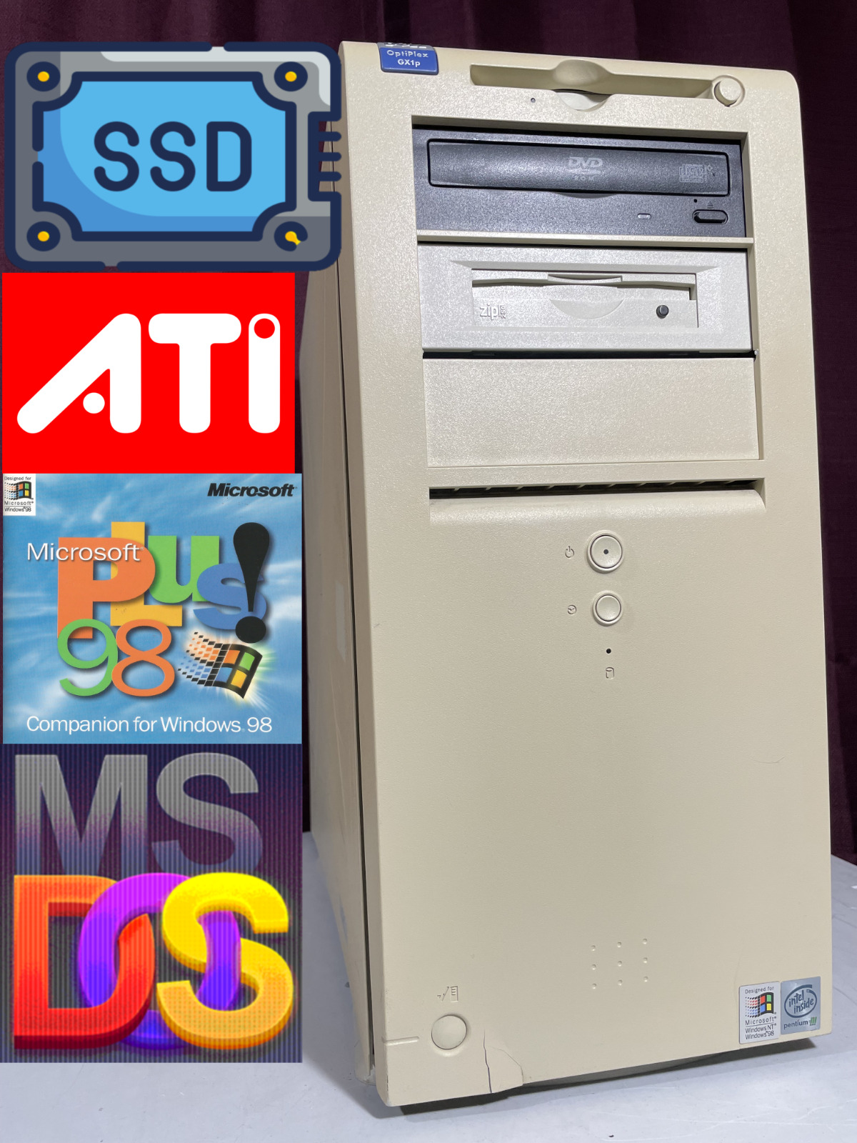 *RESTORED w/ SSD* Dell Windows 98 SE Plus / DOS Vintage Retro Classic Gaming PC