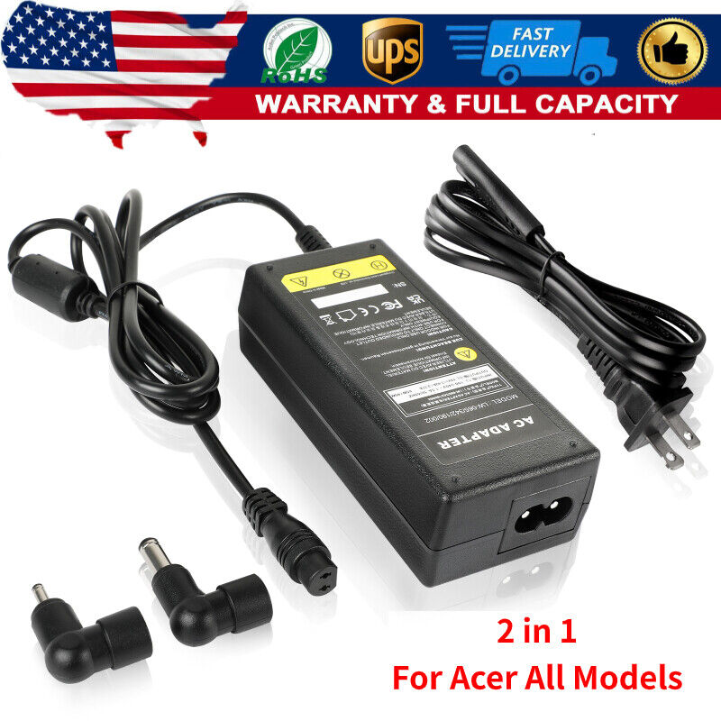 65W Charger Power Adapter For ACER Laptop Computer Power Supply Cord All Models