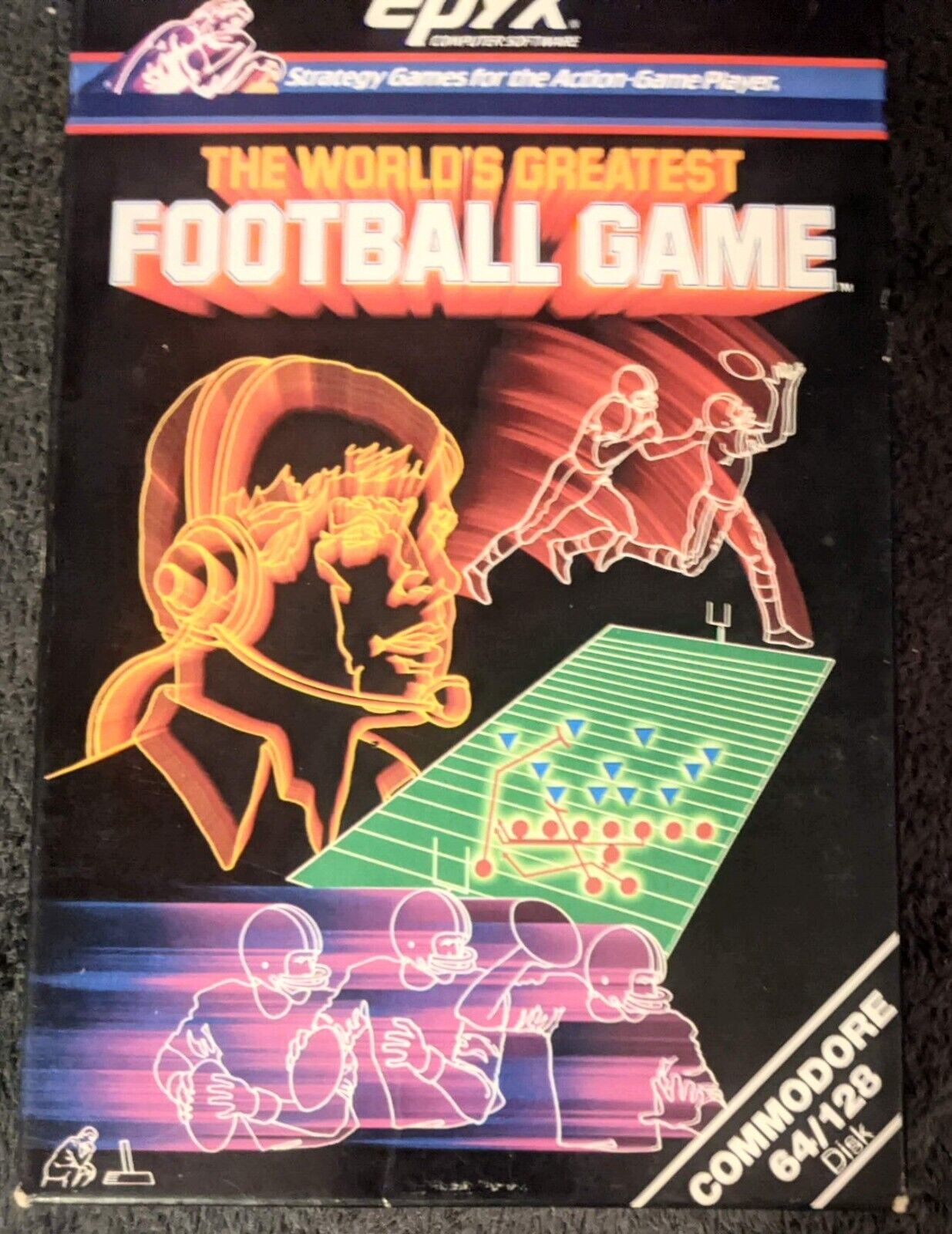 The World's Greatest Football Game (Commodore 64, 128, 1985) Complete,Epyx, RARE