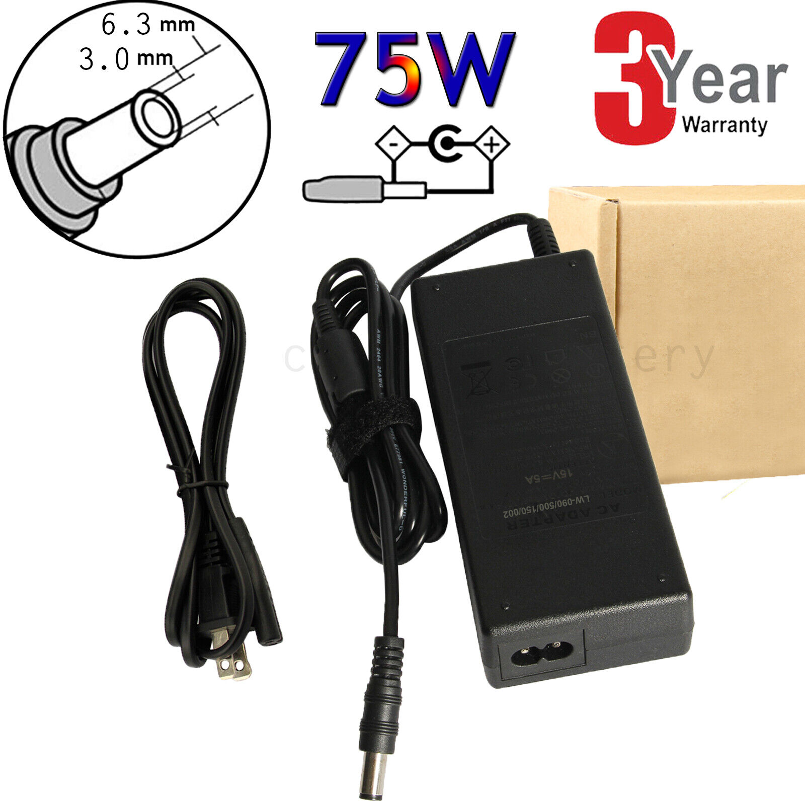 New 15V 75W AC Adapter Charger for Toshiba Tecra A2 A3 A4 A5 A8 M2 PA3283U-5ACA