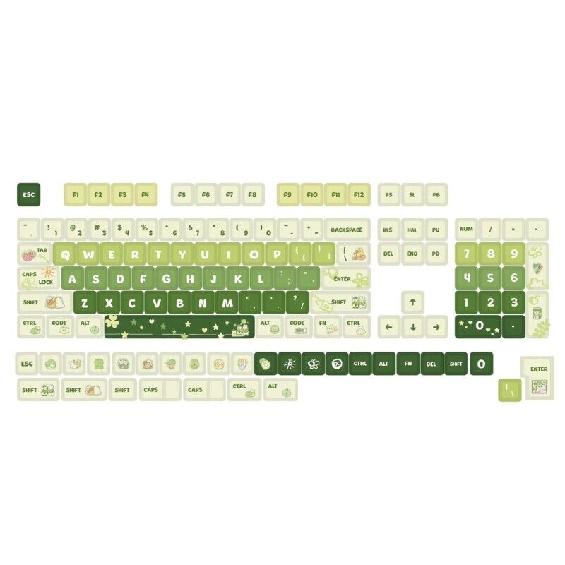 Spring Green Theme Keycaps PBT XDA Keycaps for Cherry Switches Set