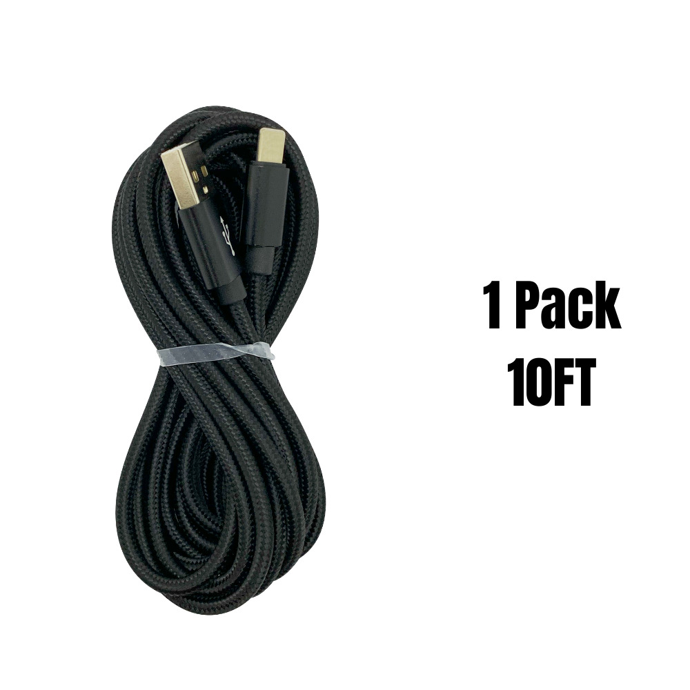 1/3Pack 10Ft USB Fast Charging Cable Braided For iPhone 11 12 8 7 6 Charger Cord