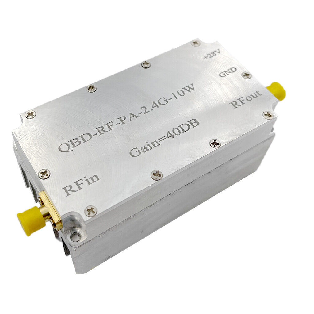QBF-RF-PA-2.4G-10W 2.4-2.5GHz One-Way RF Power Amp 40DB Gain RF Power Amplifier