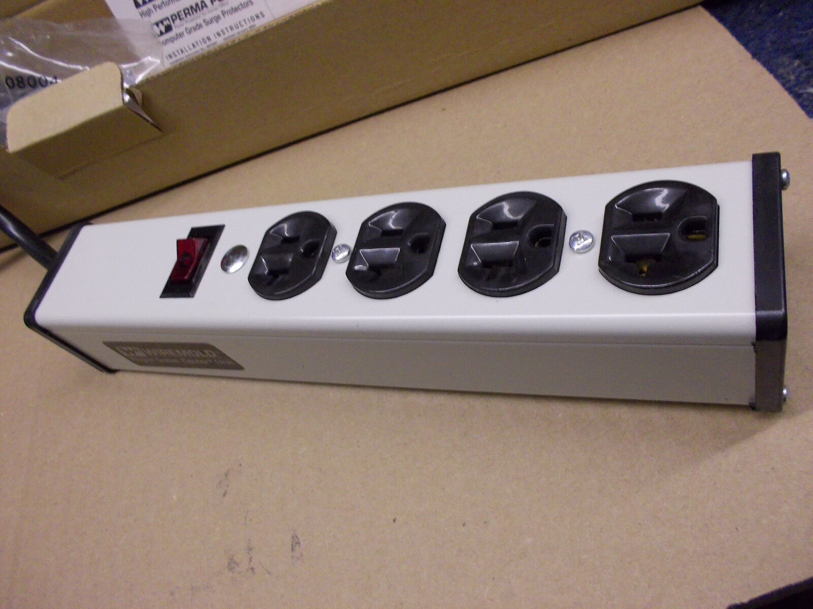 20 Amp 4 Outlet Power Strip with 15' 12AWG cable, Wiremold ULB420-15, NIB
