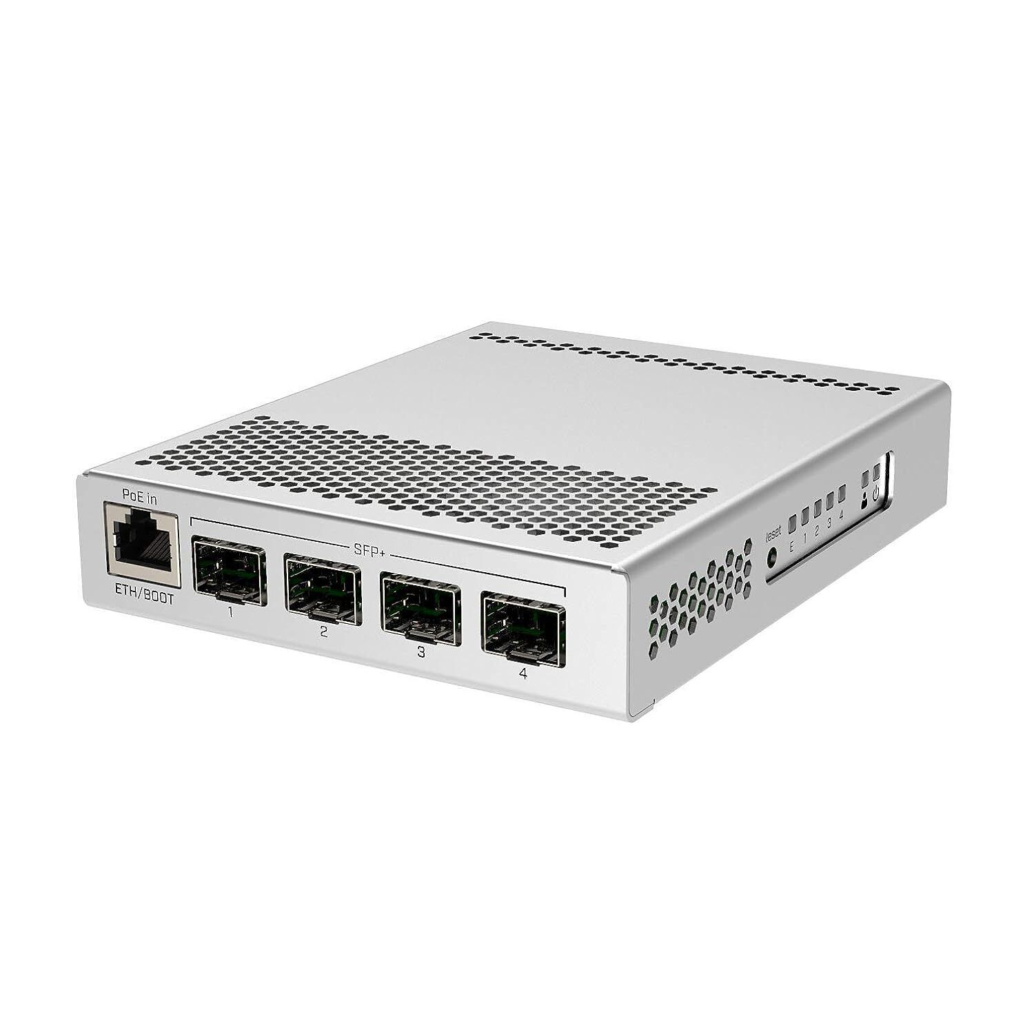 MikroTik 5-Port Desktop Switch, 1 Gigabit Ethernet Port, 4 SFP+ 10Gbps Ports (