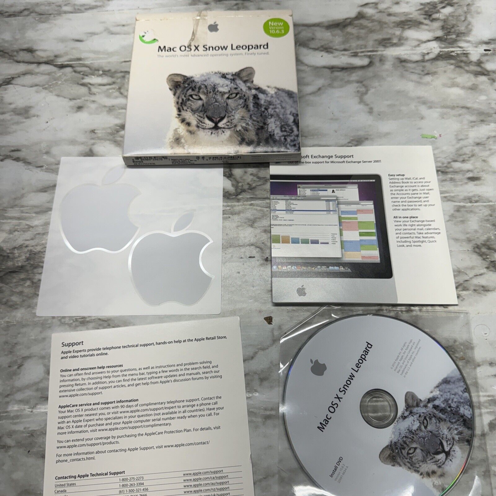 Apple Snow Leopard Mac OS X 10.6.3 Operation System CIB w/ Stickers MC573Z/A