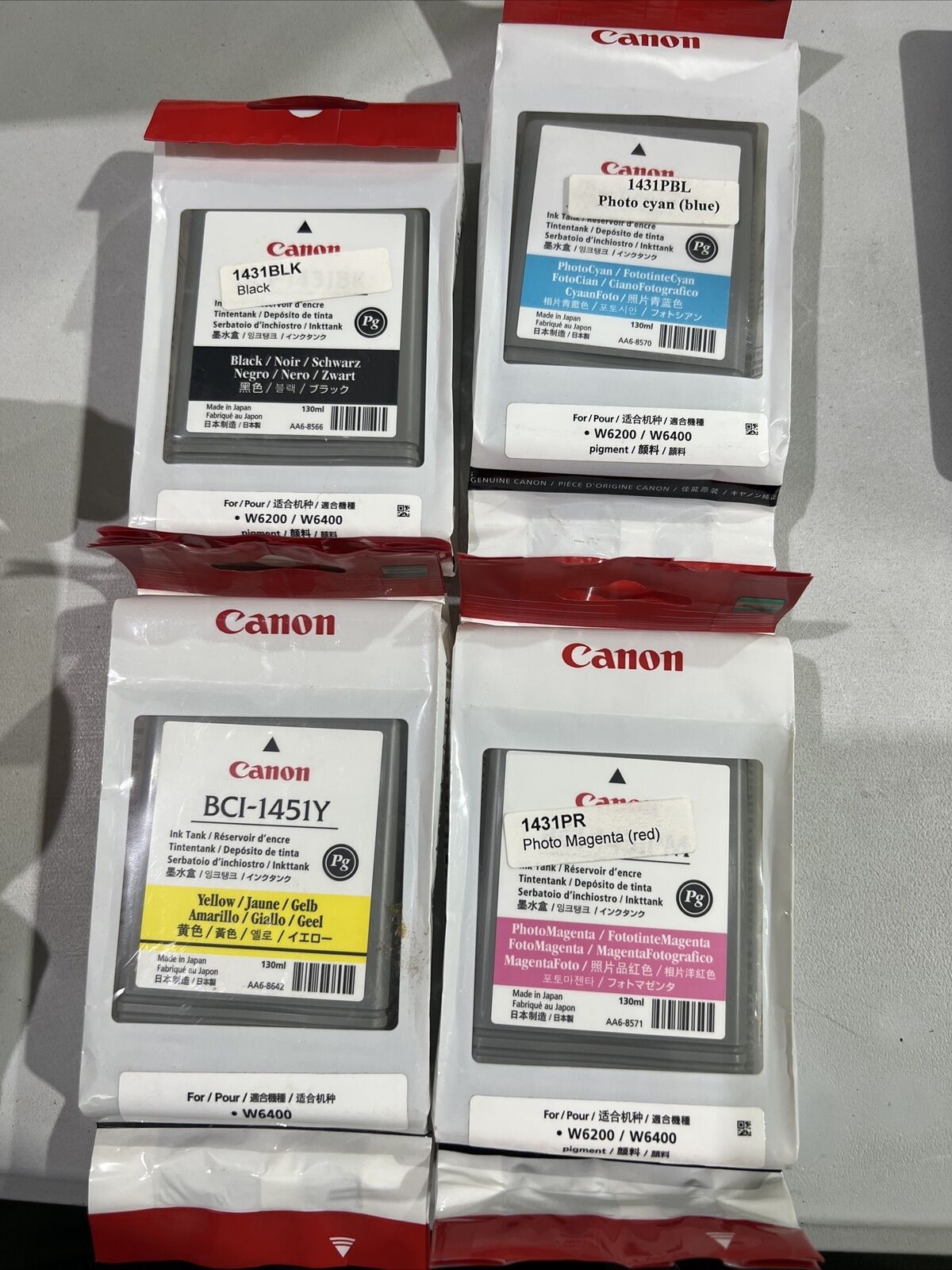 Canon Genuine BCI-1431 BCI 1431 Inks - *SET OF FOUR colour ⚫🟡🔵🔴
