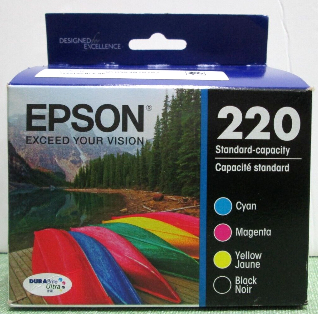 Genuine Epson 220 B/C ink Cartridge-for Espon XP-424 420 320 Printer-4PK