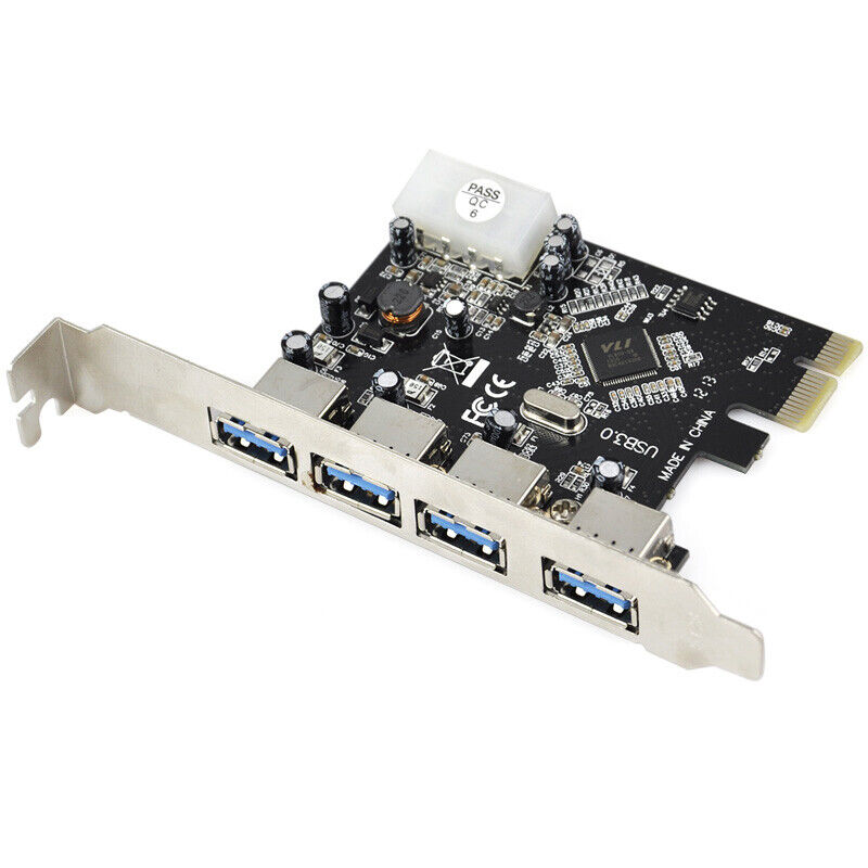 4 Port USB3.0 PCI-E PCI Express Card with Power Connector