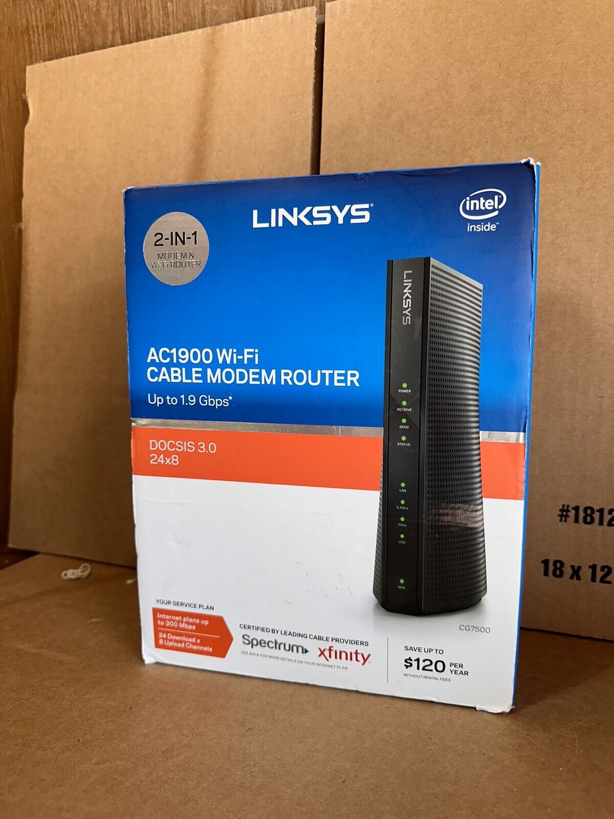 LINKSYS AC1900 DUAL-BAND WI-FI CABLE MODEM ROUTER #CG7500