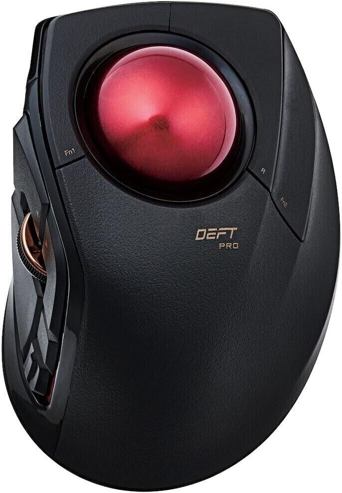 ELECOM DEFT PRO 1500 DPI Wireless Trackball Mouse - Black (M-DPT1MRXBK)