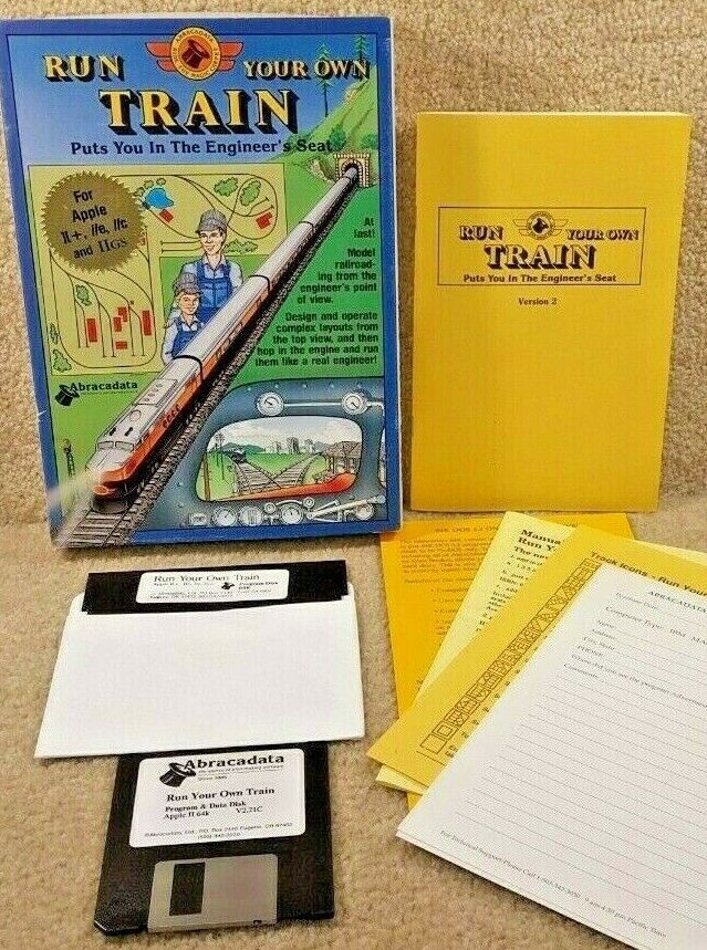 1987 Abracadata Run Your Own Train Computer Game for Apple IIe IIc II+ IIgs