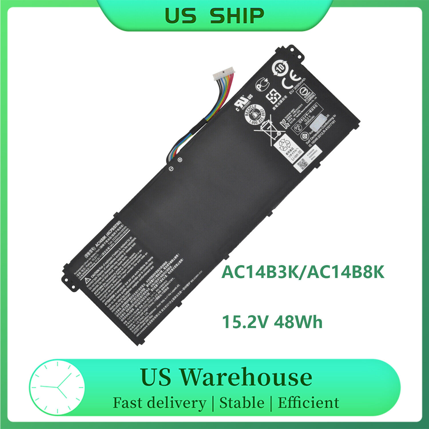 Genuine AC14B8K battery for Acer Chromebook CB3-111 CB5-571 AspireV3-371 AC14B3K