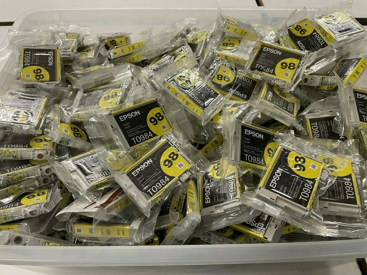 Yellow Genuine Epson 98 Ink Cartridge Lot Of 100 In BAG