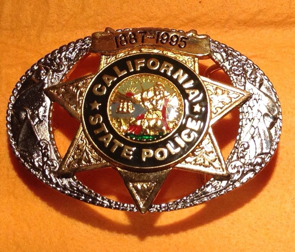 California State Police Badge 1887-1995 Commemorative Belt Buckle