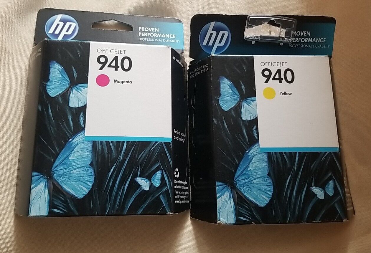 Genuine HP 940 Yellow & Magenta  Cartridges Expired 10/2013 OfficeJet Pro 8500A