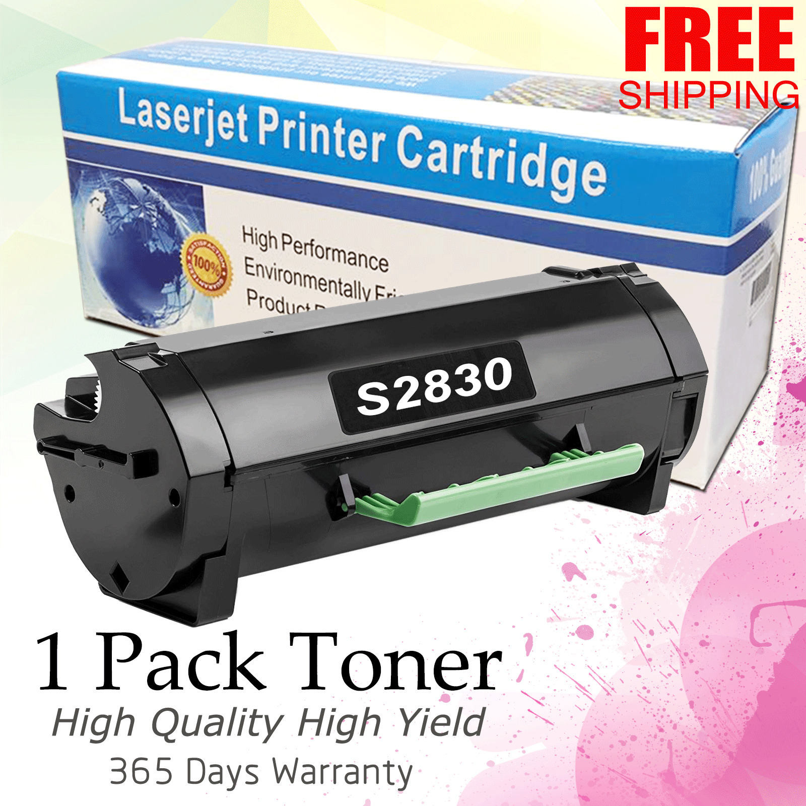 1 PK 593-BBYO FR3HY Toner Cartridge for Dell S2830 series S2830dn Smart Printer