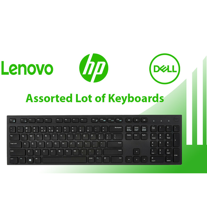 Brand Name USB Keyboard Lots Dell Microsoft Lenovo HP QWERTY Lot of  10 20 25