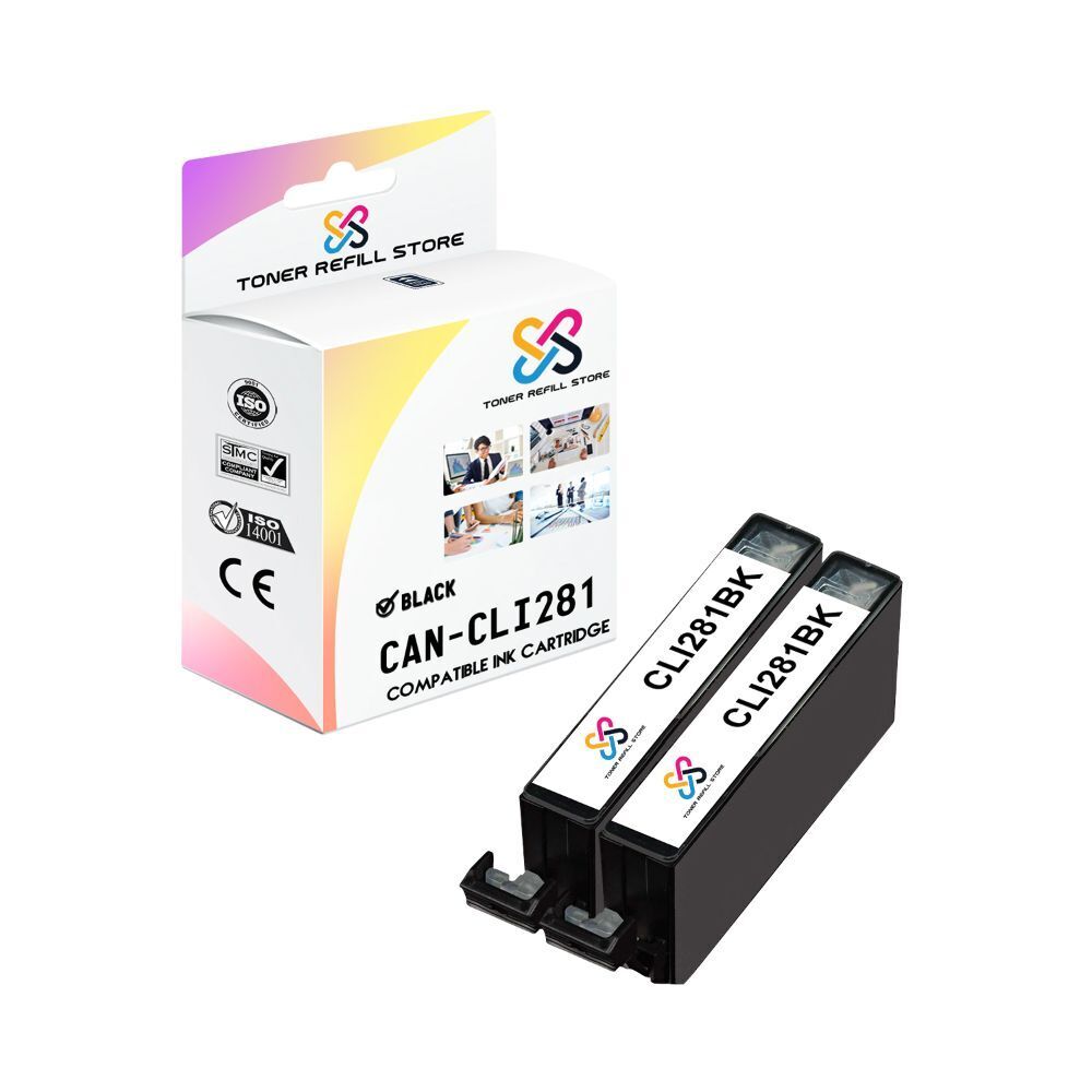 2PK TRS CLI281 Black HY Compatible for Canon Pixma TR7520 TR8520 Ink Cartridge