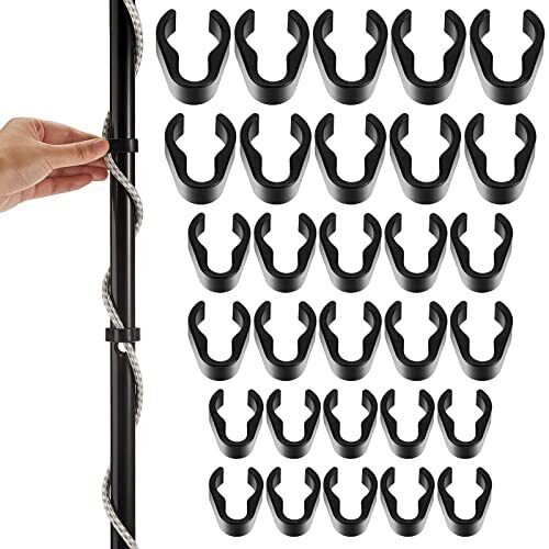 60 Pcs Mic Cable Clips Flexible ABS Plastic Clips Universal Microphone Boompole